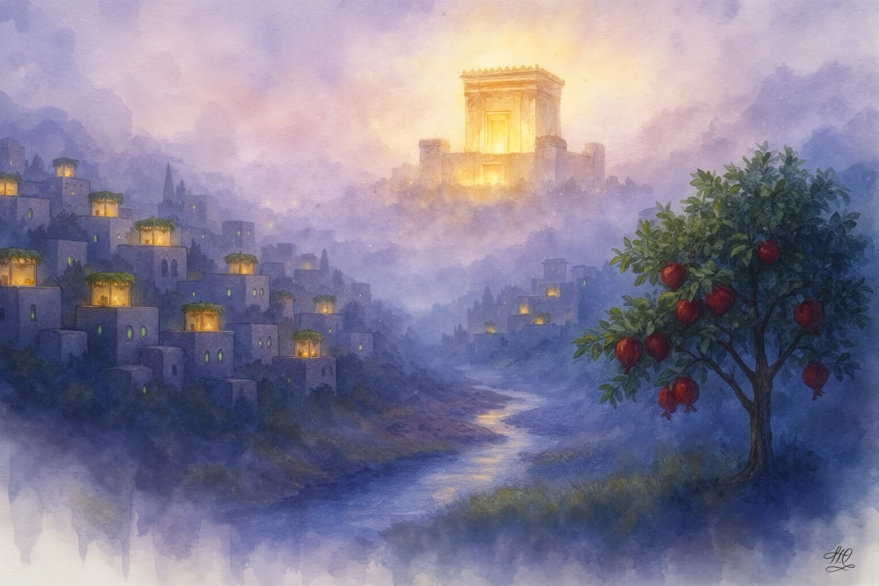 Beis Hamikdash sukkah mural