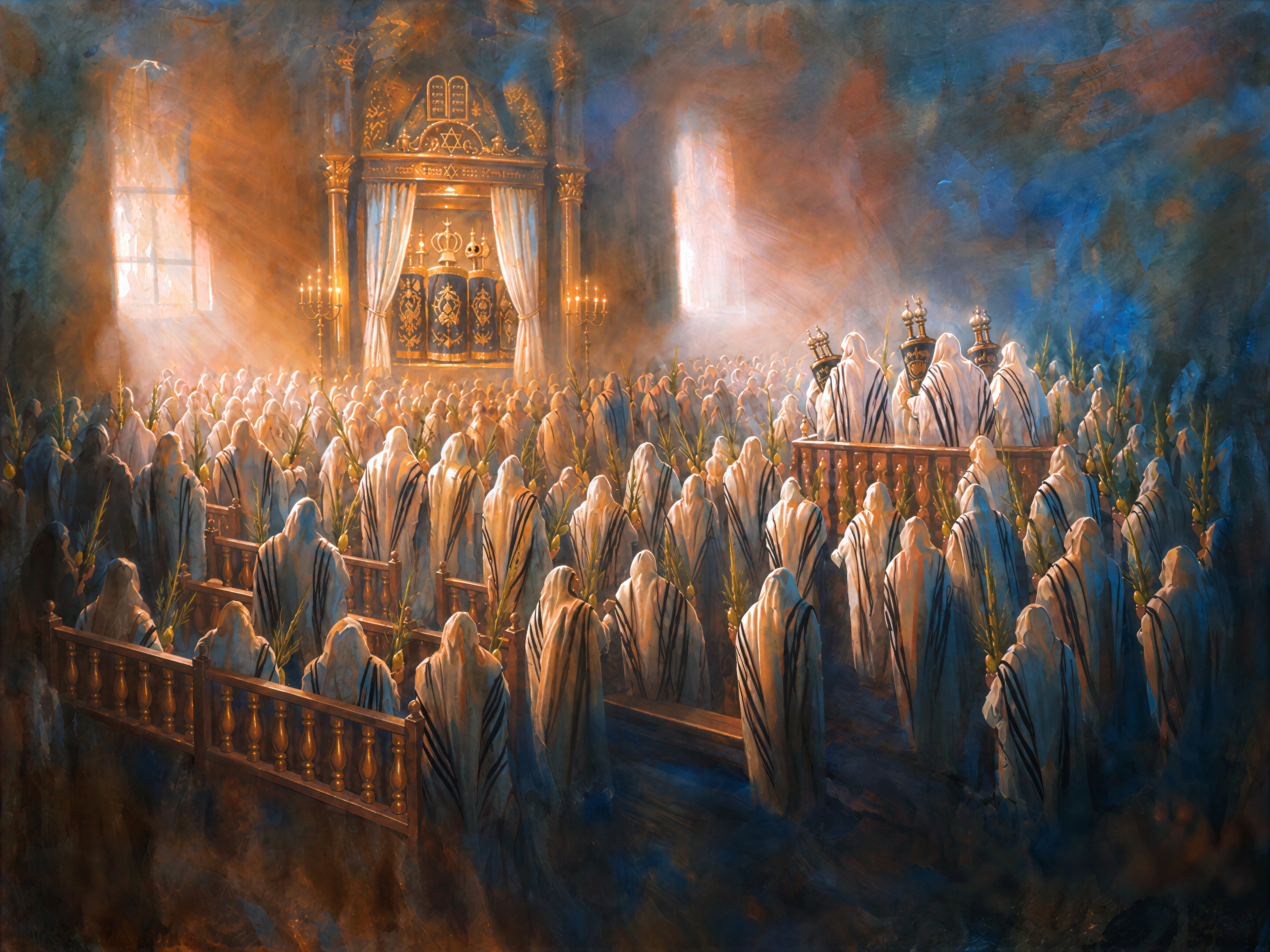 Hoshana Raba sukkah mural